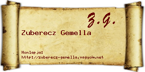Zuberecz Gemella névjegykártya